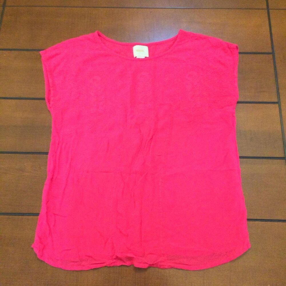 Maeve hot pink tank blouse lace medium